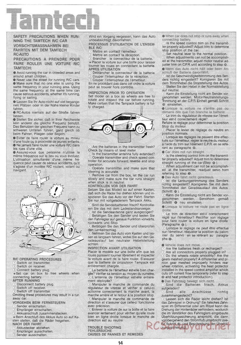 Tamiya - Tamtech - Porsche 961 Chassis - Manual - Page 14
