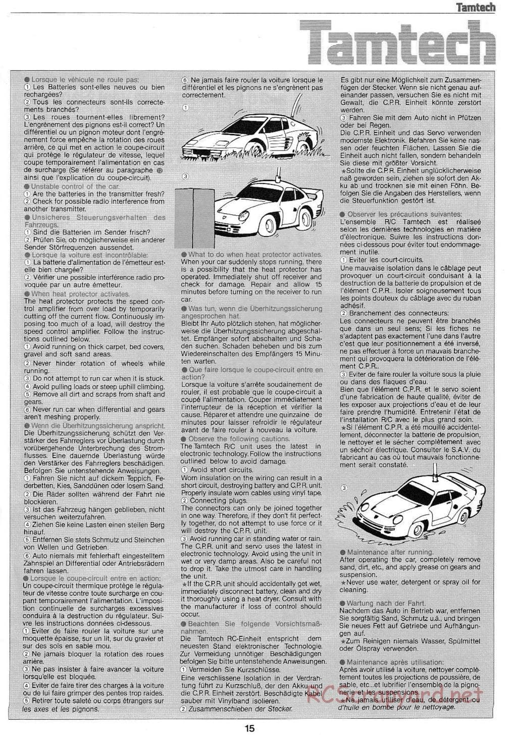 Tamiya - Tamtech - Porsche 961 Chassis - Manual - Page 15