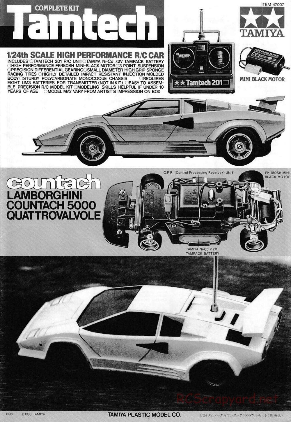 Tamiya - Tamtech - Lamborghini Countach 5000 Chassis - Manual - Page 1