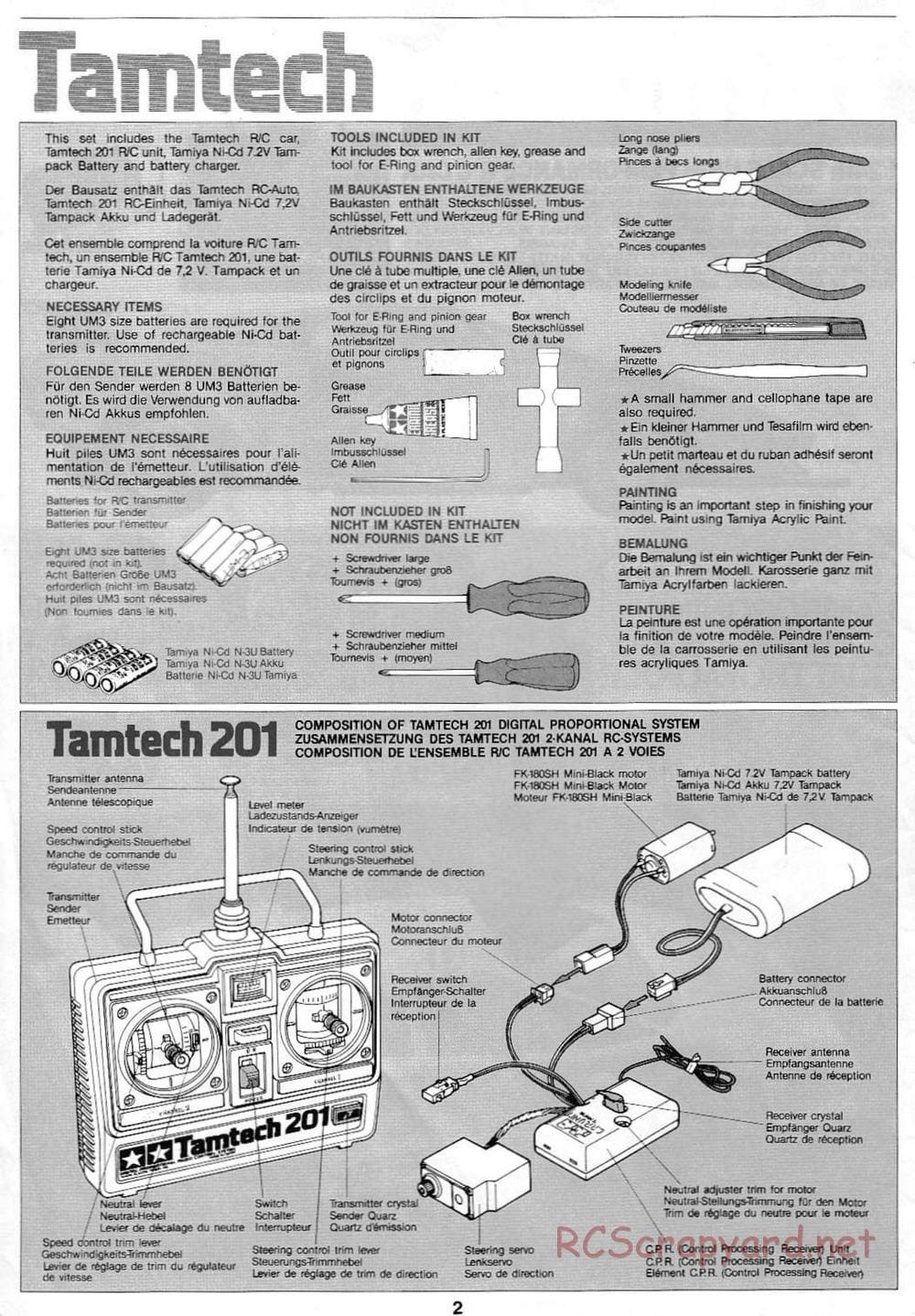 Tamiya - Tamtech - Lamborghini Countach 5000 Chassis - Manual - Page 2