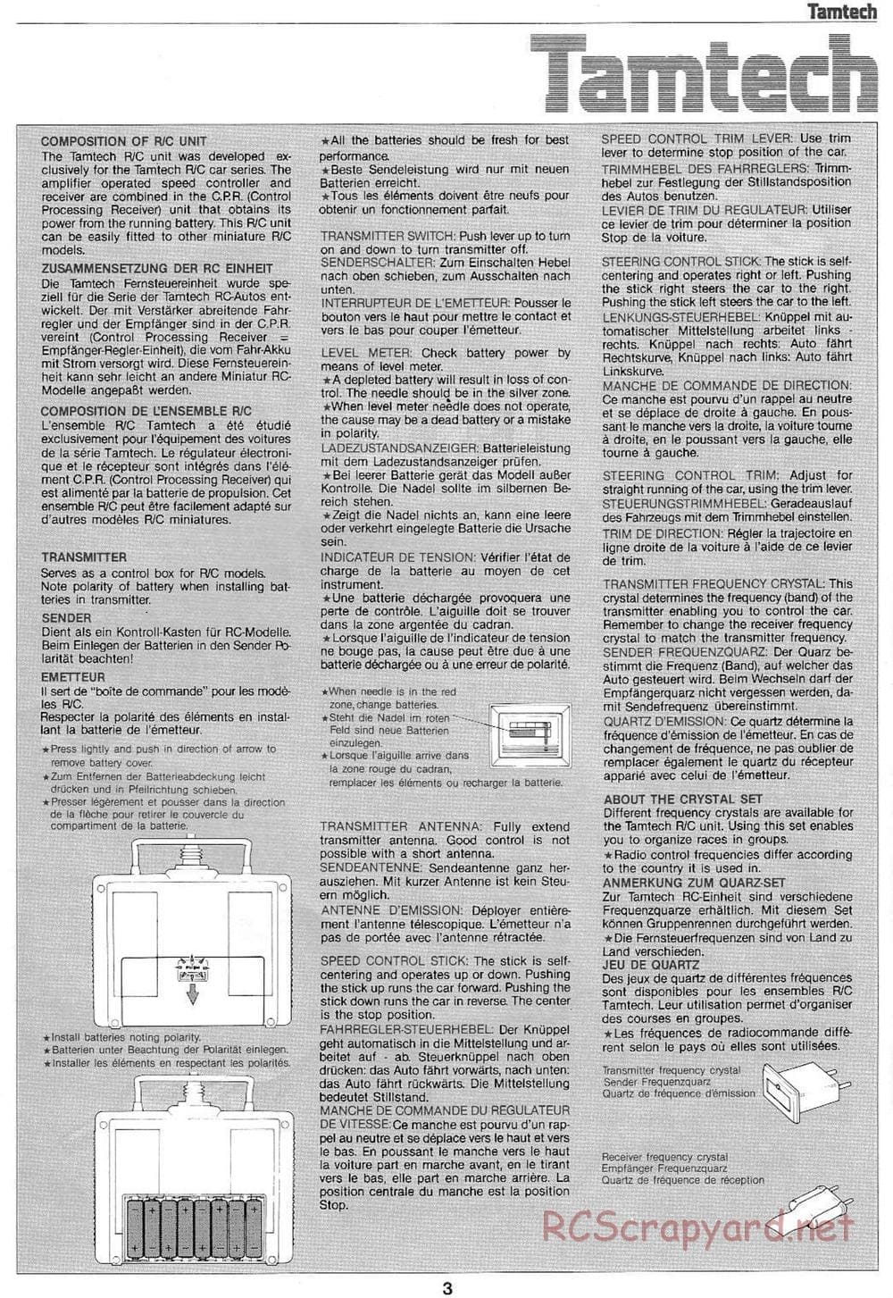 Tamiya - Tamtech - Lamborghini Countach 5000 Chassis - Manual - Page 3