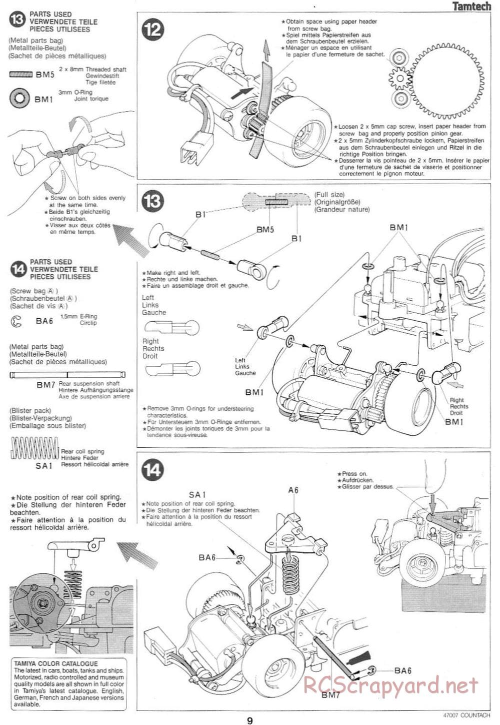 Tamiya - Tamtech - Lamborghini Countach 5000 Chassis - Manual - Page 9