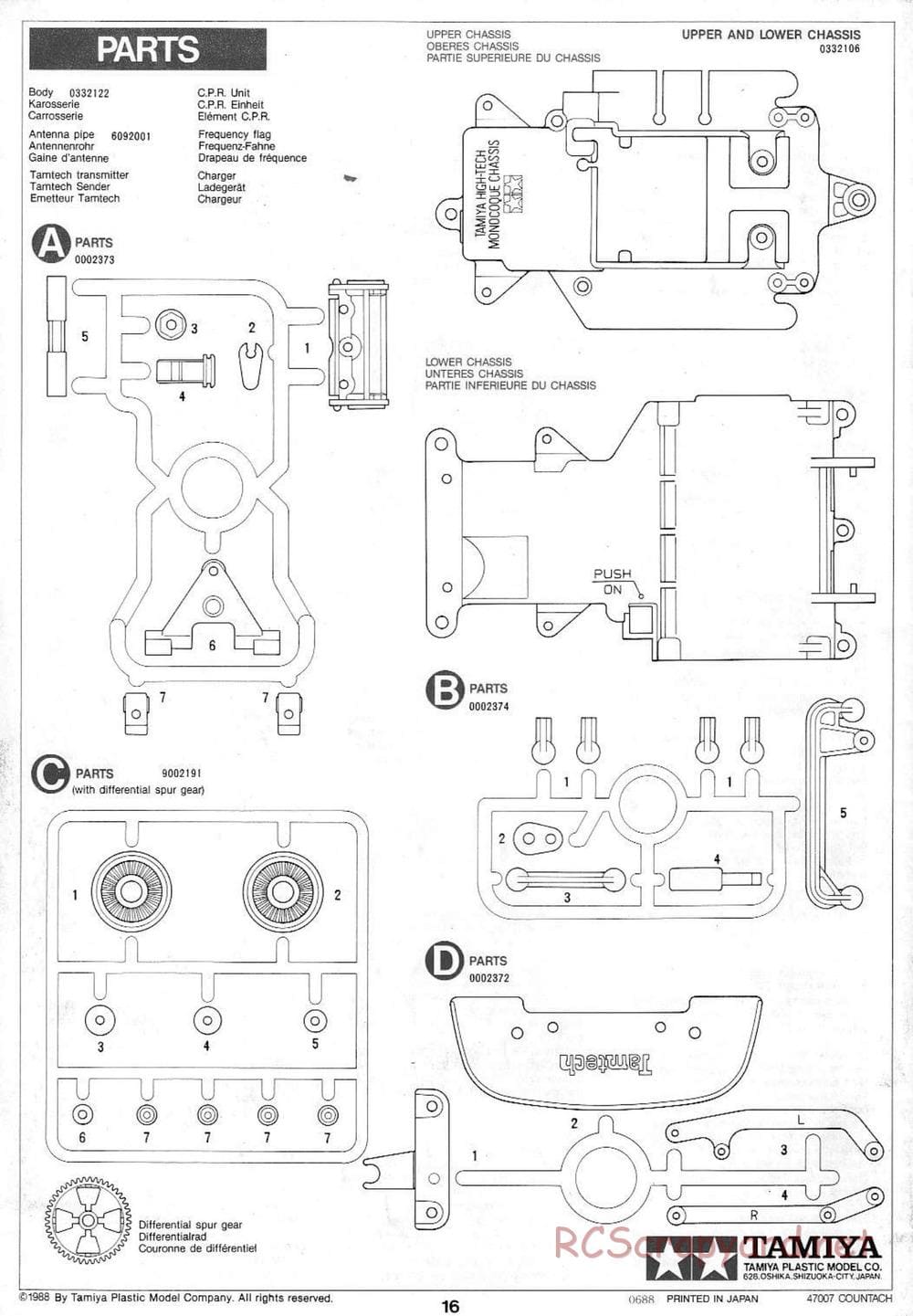 Tamiya - Tamtech - Lamborghini Countach 5000 Chassis - Manual - Page 16