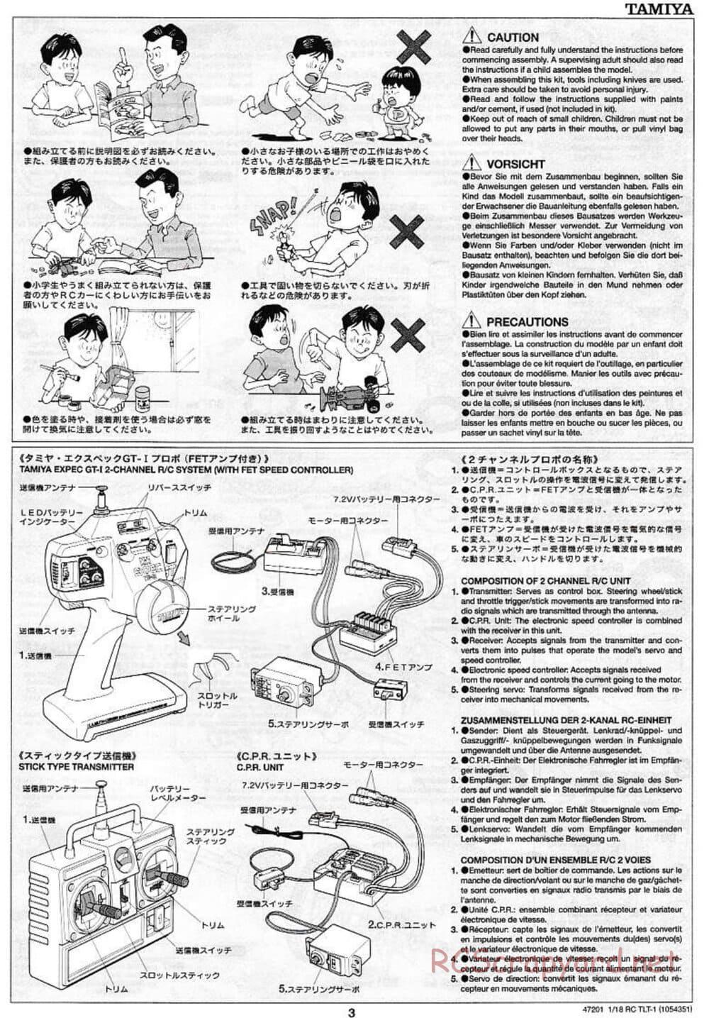 Tamiya - Rock Buster - TLT-1 Chassis - Manual - Page 3