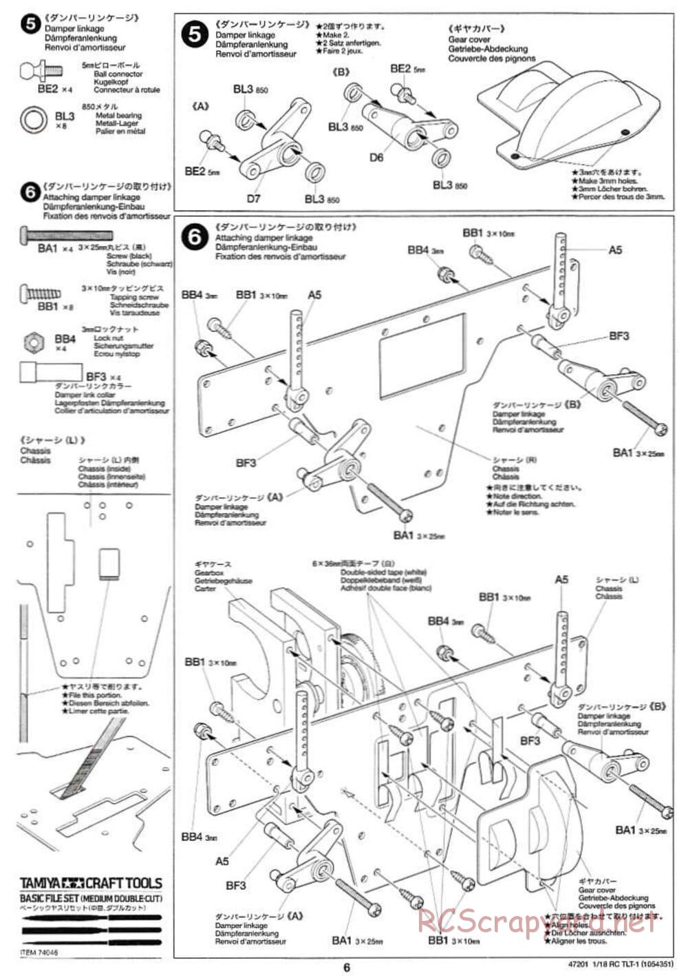 Tamiya - Rock Buster - TLT-1 Chassis - Manual - Page 6