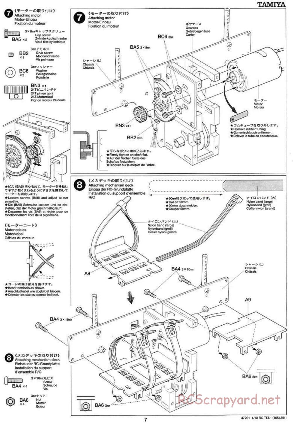 Tamiya - Rock Buster - TLT-1 Chassis - Manual - Page 7
