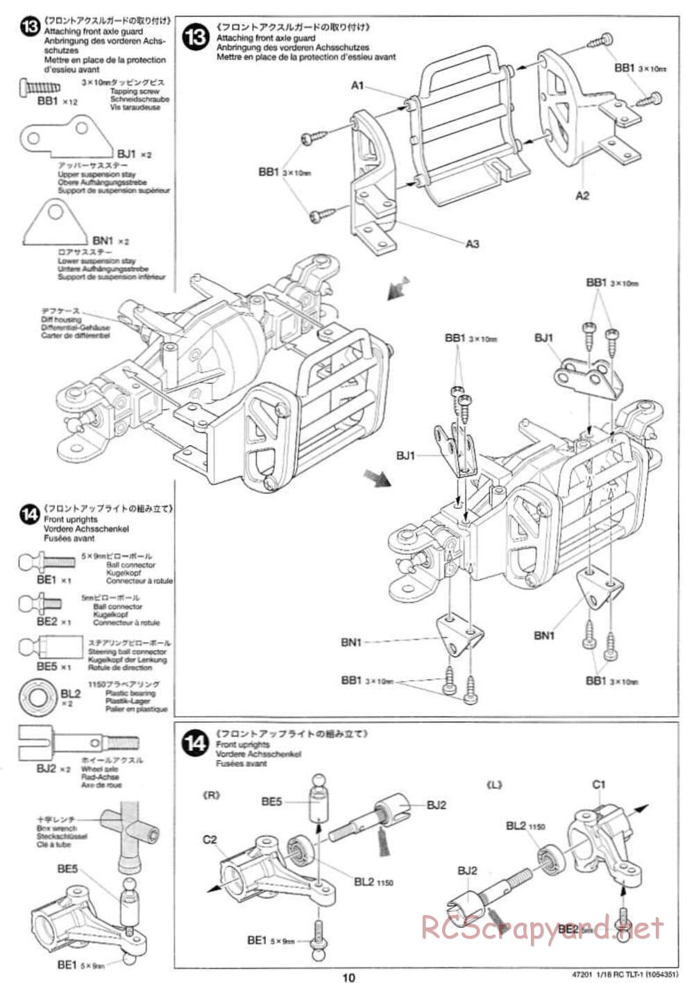 Tamiya - Rock Buster - TLT-1 Chassis - Manual - Page 10