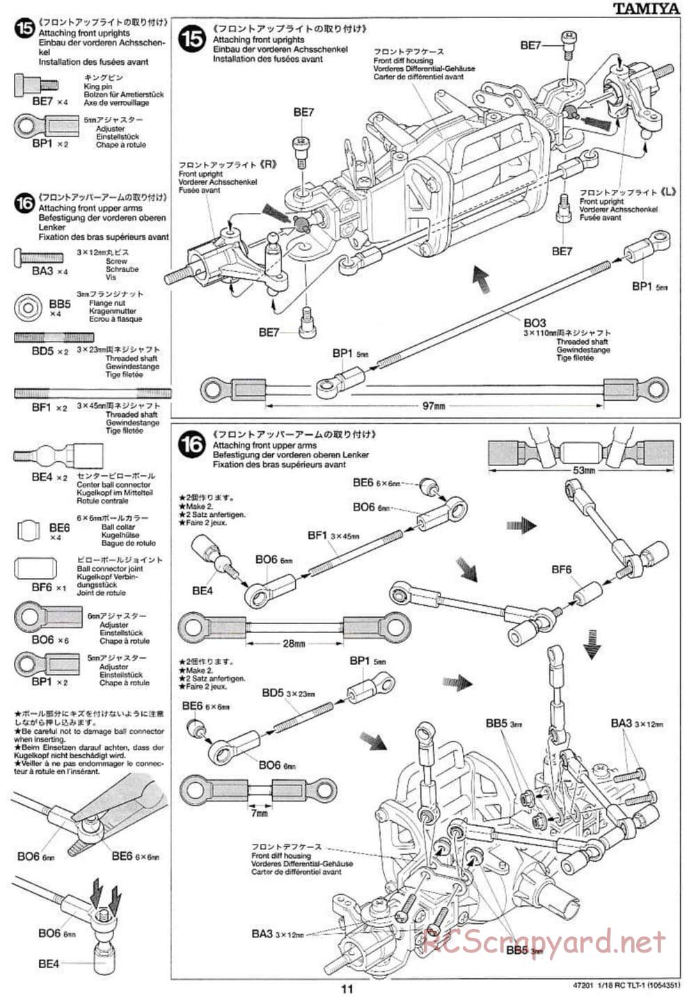 Tamiya - Rock Buster - TLT-1 Chassis - Manual - Page 11