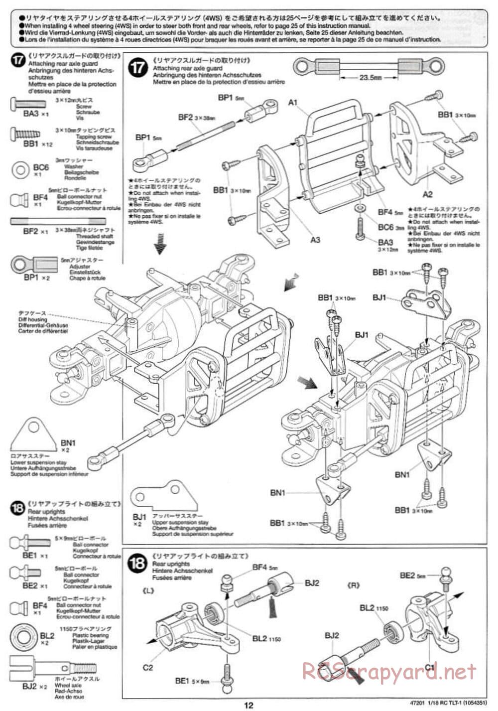 Tamiya - Rock Buster - TLT-1 Chassis - Manual - Page 12