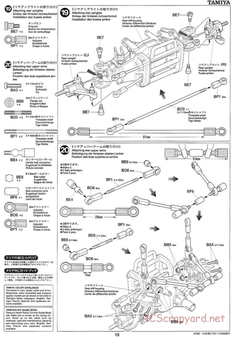 Tamiya - Rock Buster - TLT-1 Chassis - Manual - Page 13