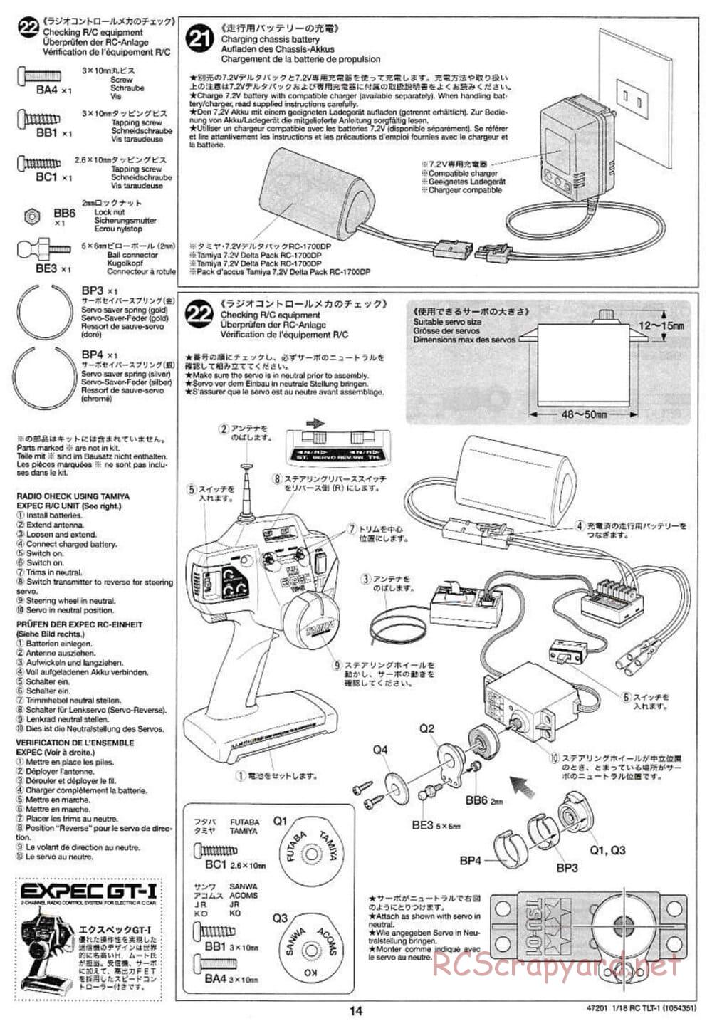 Tamiya - Rock Buster - TLT-1 Chassis - Manual - Page 14