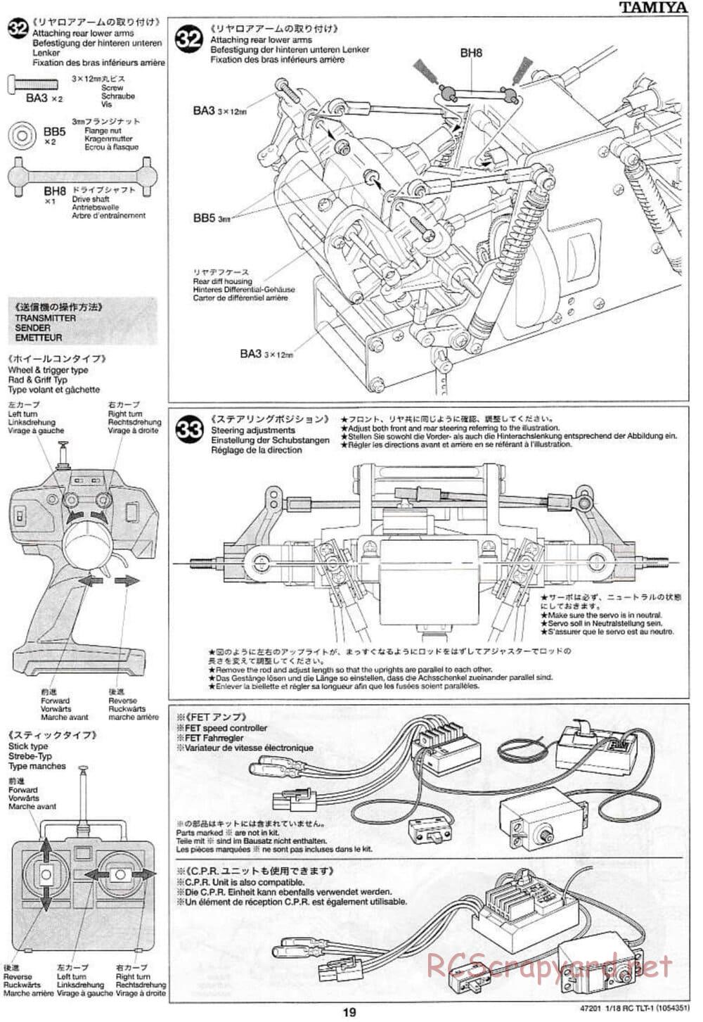 Tamiya - Rock Buster - TLT-1 Chassis - Manual - Page 19
