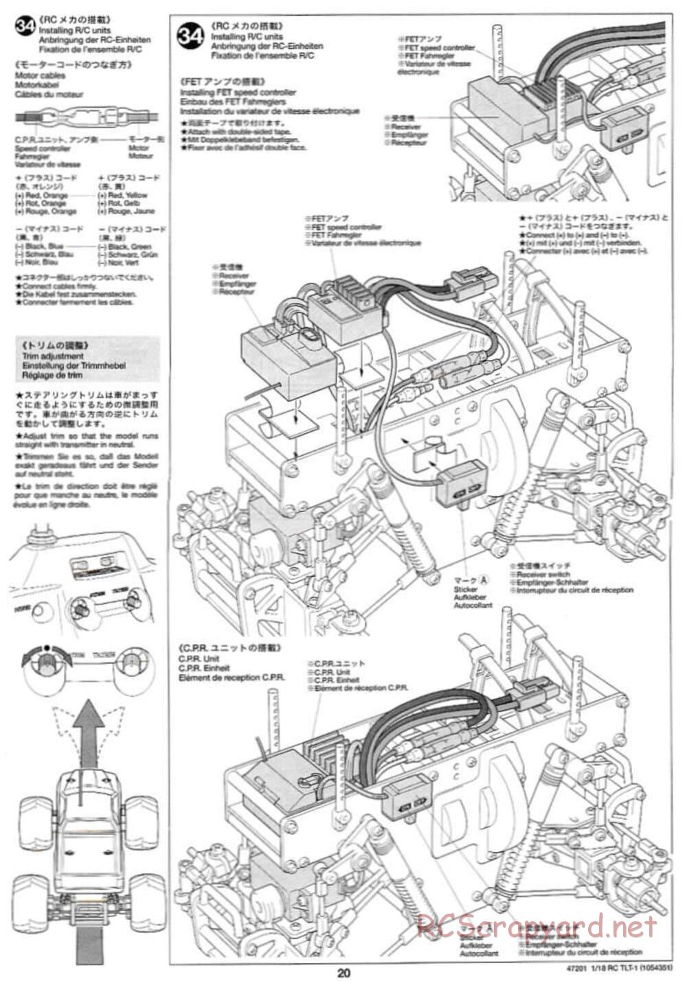 Tamiya - Rock Buster - TLT-1 Chassis - Manual - Page 20