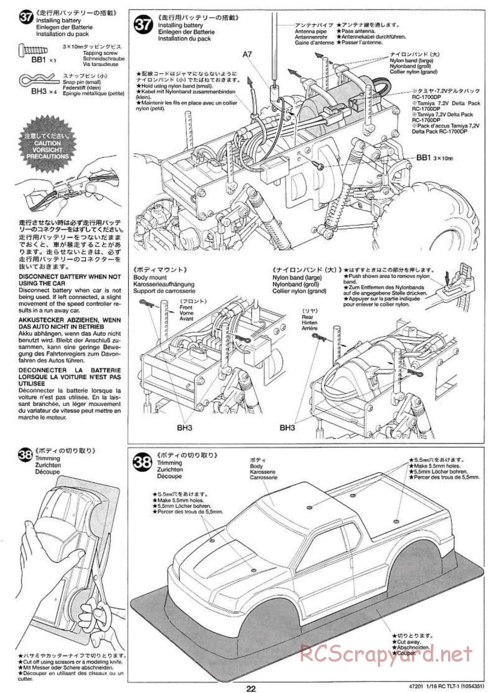 Tamiya - Rock Buster - TLT-1 Chassis - Manual - Page 22