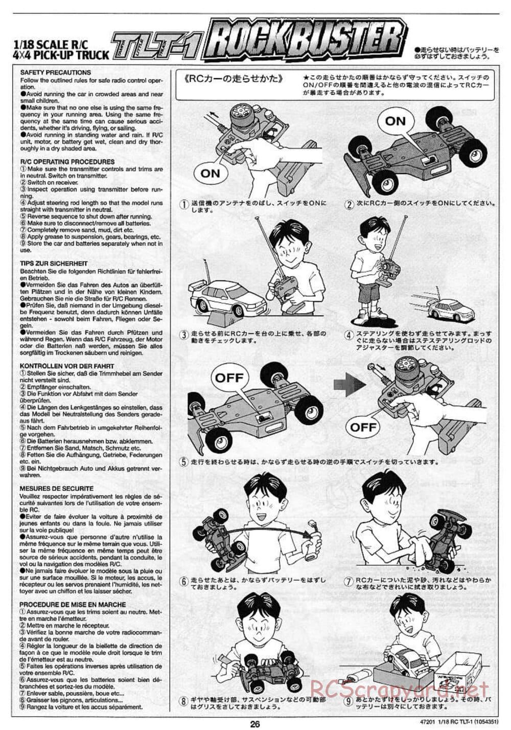 Tamiya - Rock Buster - TLT-1 Chassis - Manual - Page 26