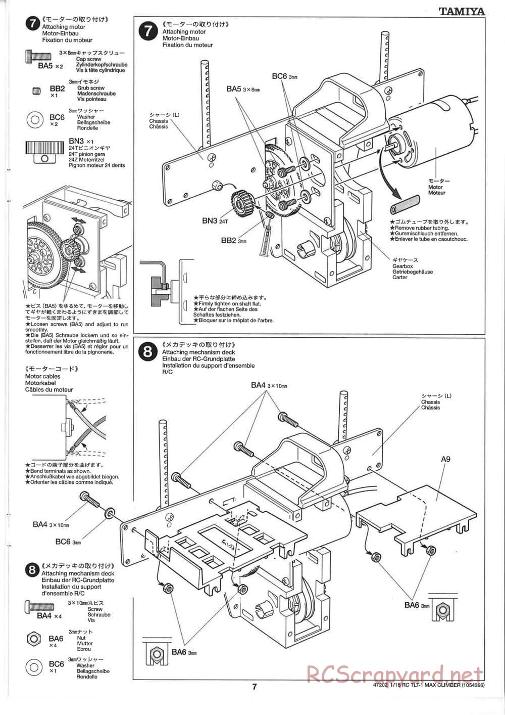 Tamiya - Max Climber - TLT-1 Chassis - Manual - Page 7