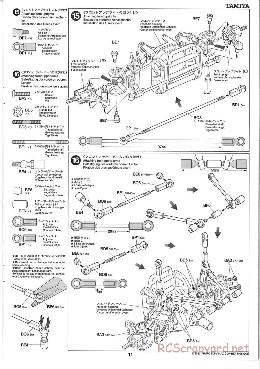 Tamiya - Max Climber - TLT-1 Chassis - Manual - Page 11