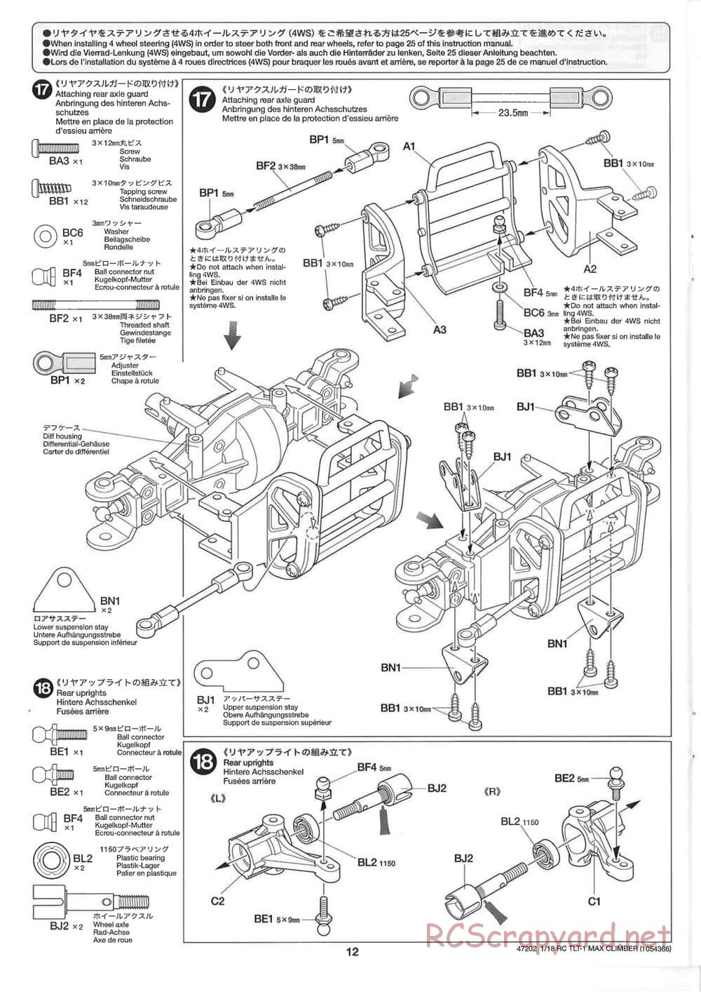 Tamiya - Max Climber - TLT-1 Chassis - Manual - Page 12