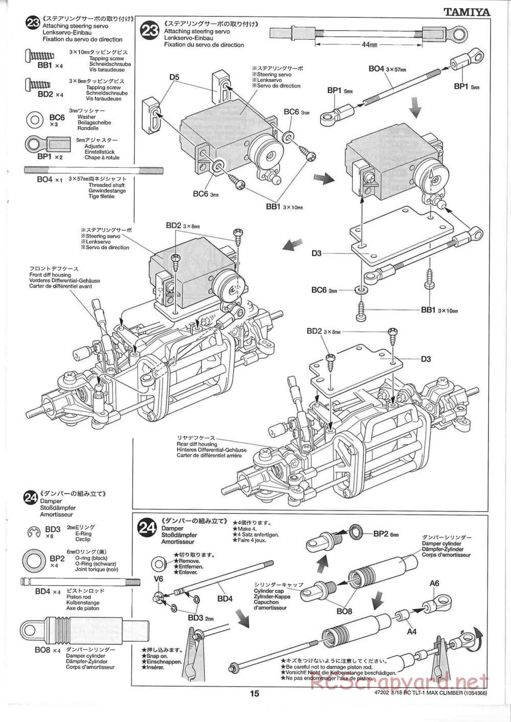 Tamiya - Max Climber - TLT-1 Chassis - Manual - Page 15