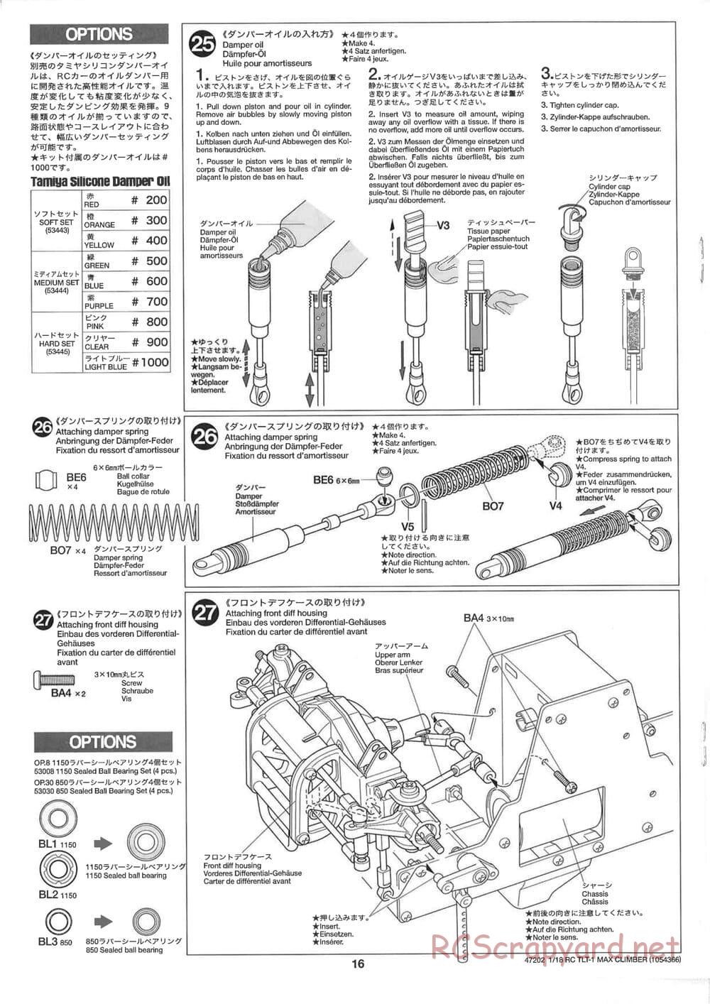 Tamiya - Max Climber - TLT-1 Chassis - Manual - Page 16