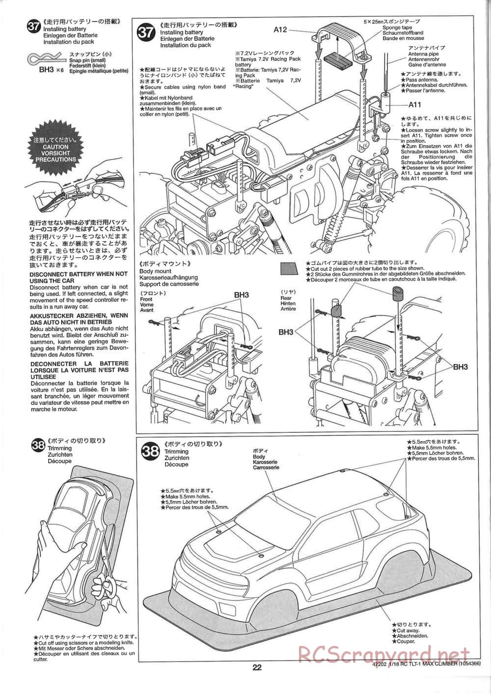 Tamiya - Max Climber - TLT-1 Chassis - Manual - Page 22