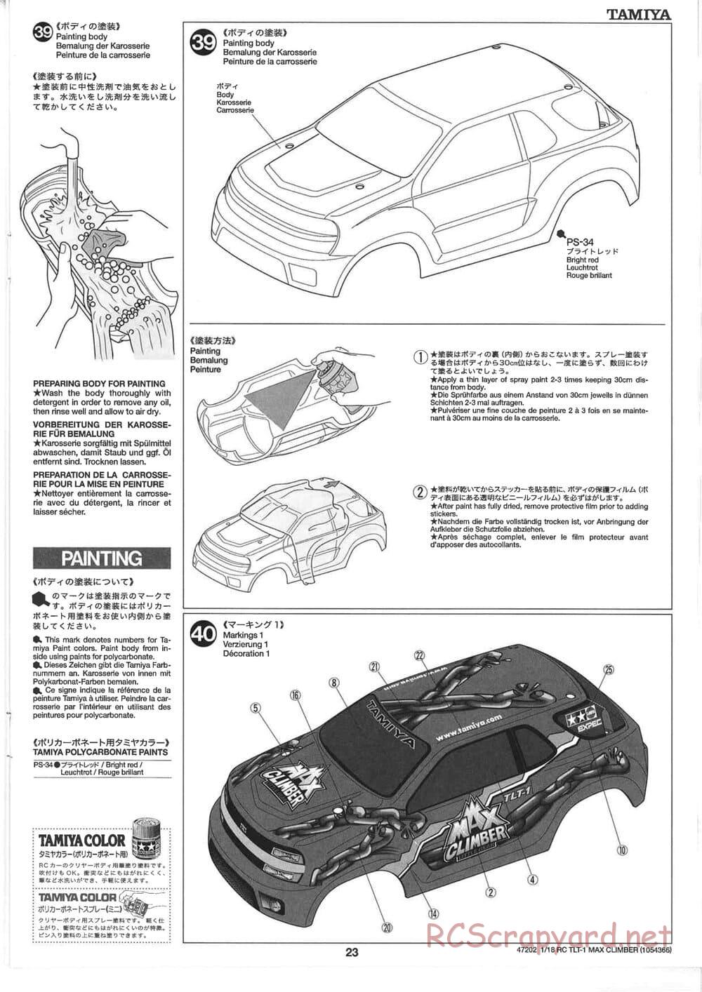 Tamiya - Max Climber - TLT-1 Chassis - Manual - Page 23