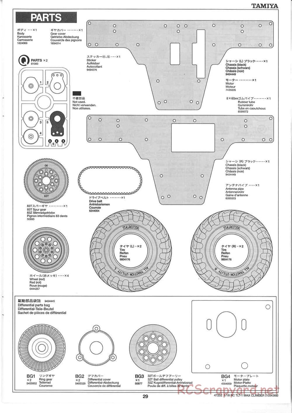 Tamiya - Max Climber - TLT-1 Chassis - Manual - Page 29