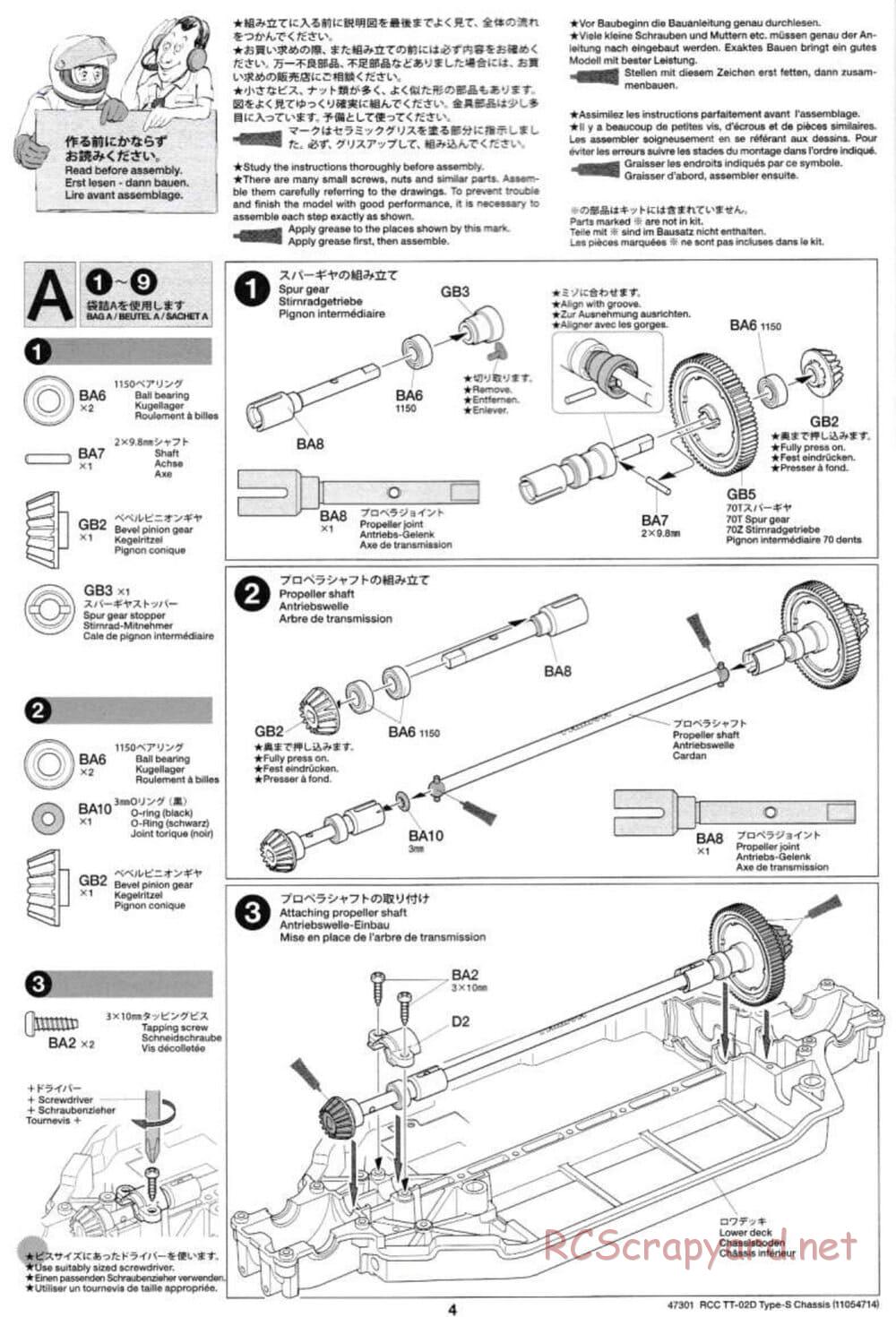 Tamiya - TT-02D Type-S Chassis - Manual - Page 4