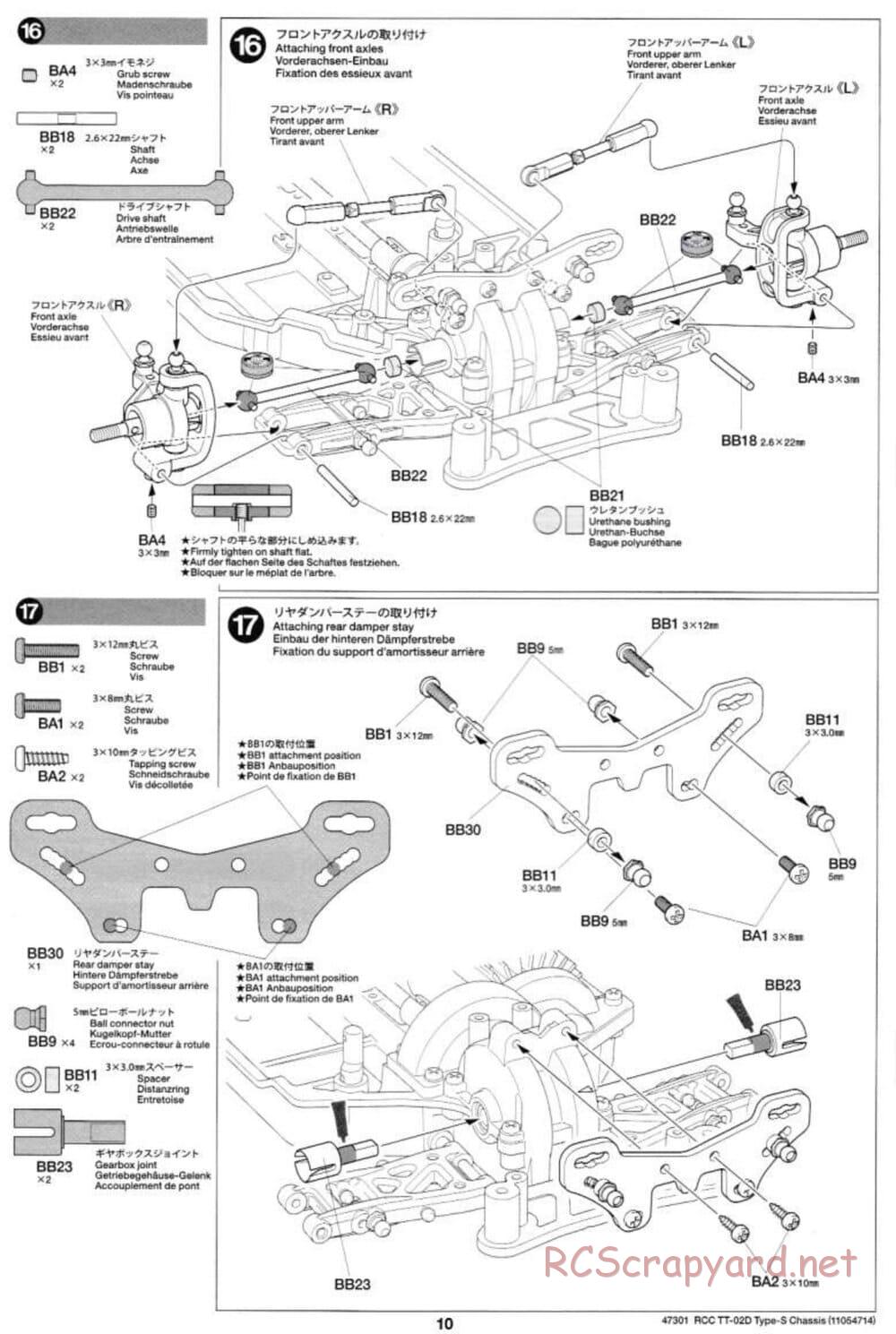 Tamiya - TT-02D Type-S Chassis - Manual - Page 10