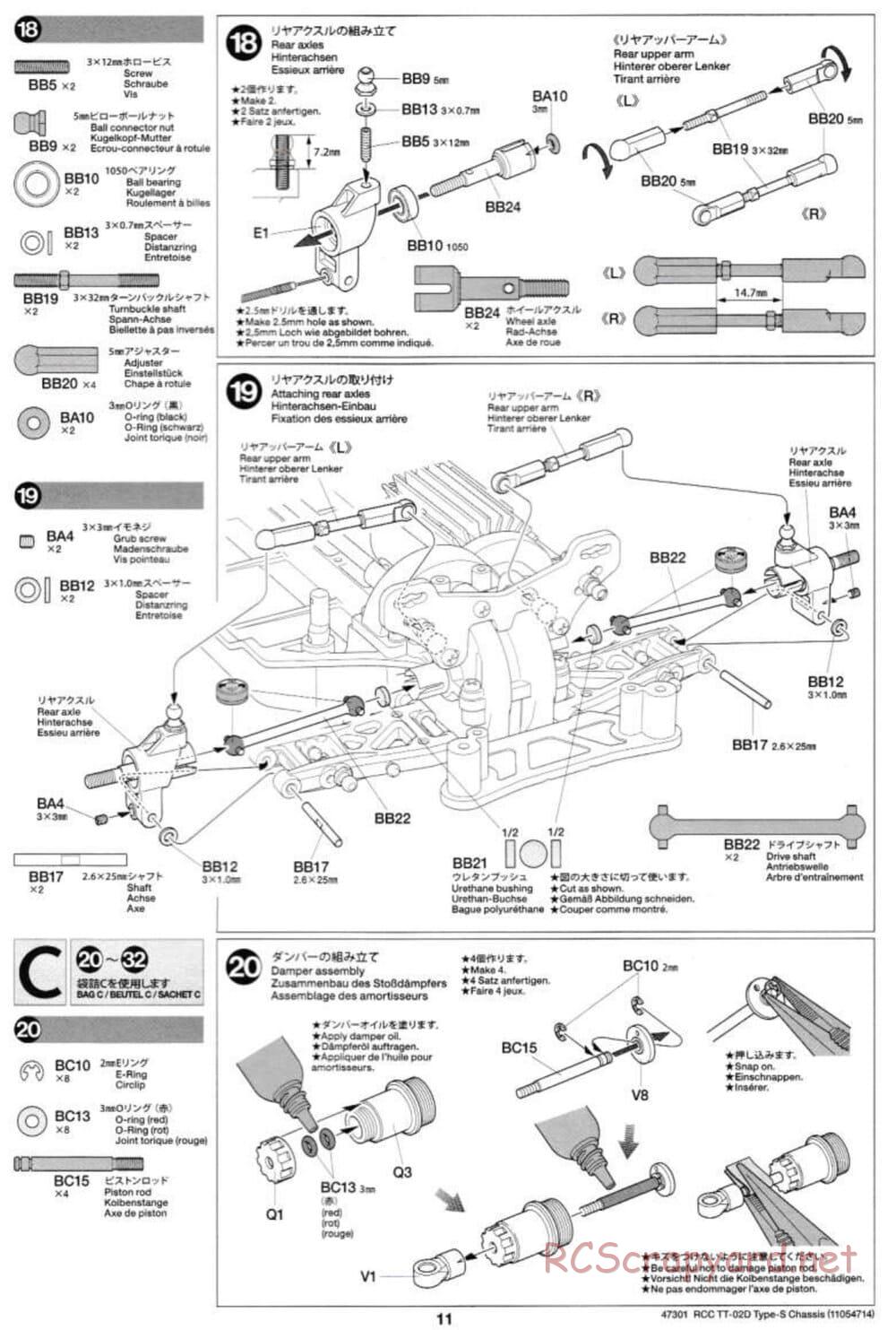 Tamiya - TT-02D Type-S Chassis - Manual - Page 11