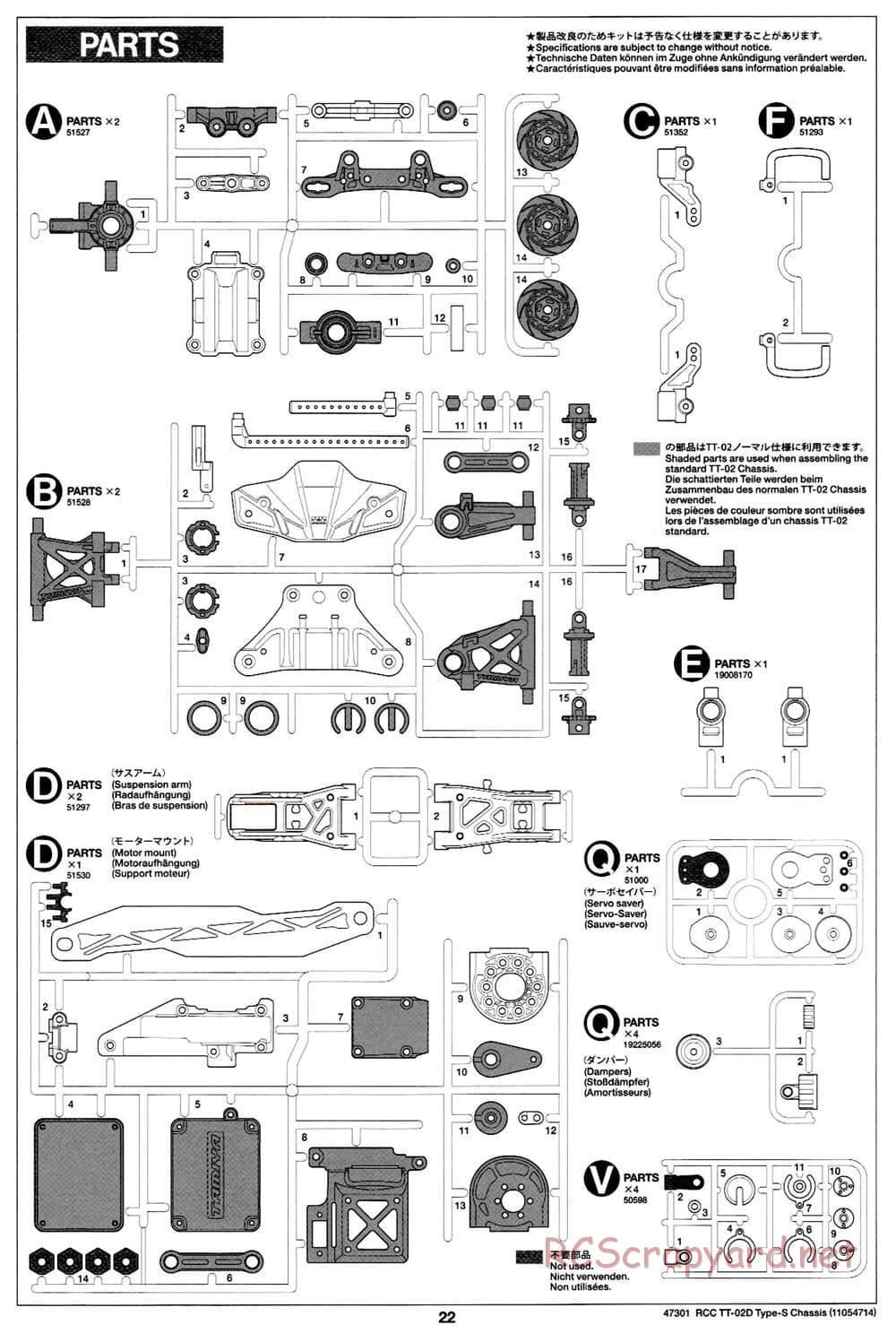 Tamiya - TT-02D Type-S Chassis - Manual - Page 22