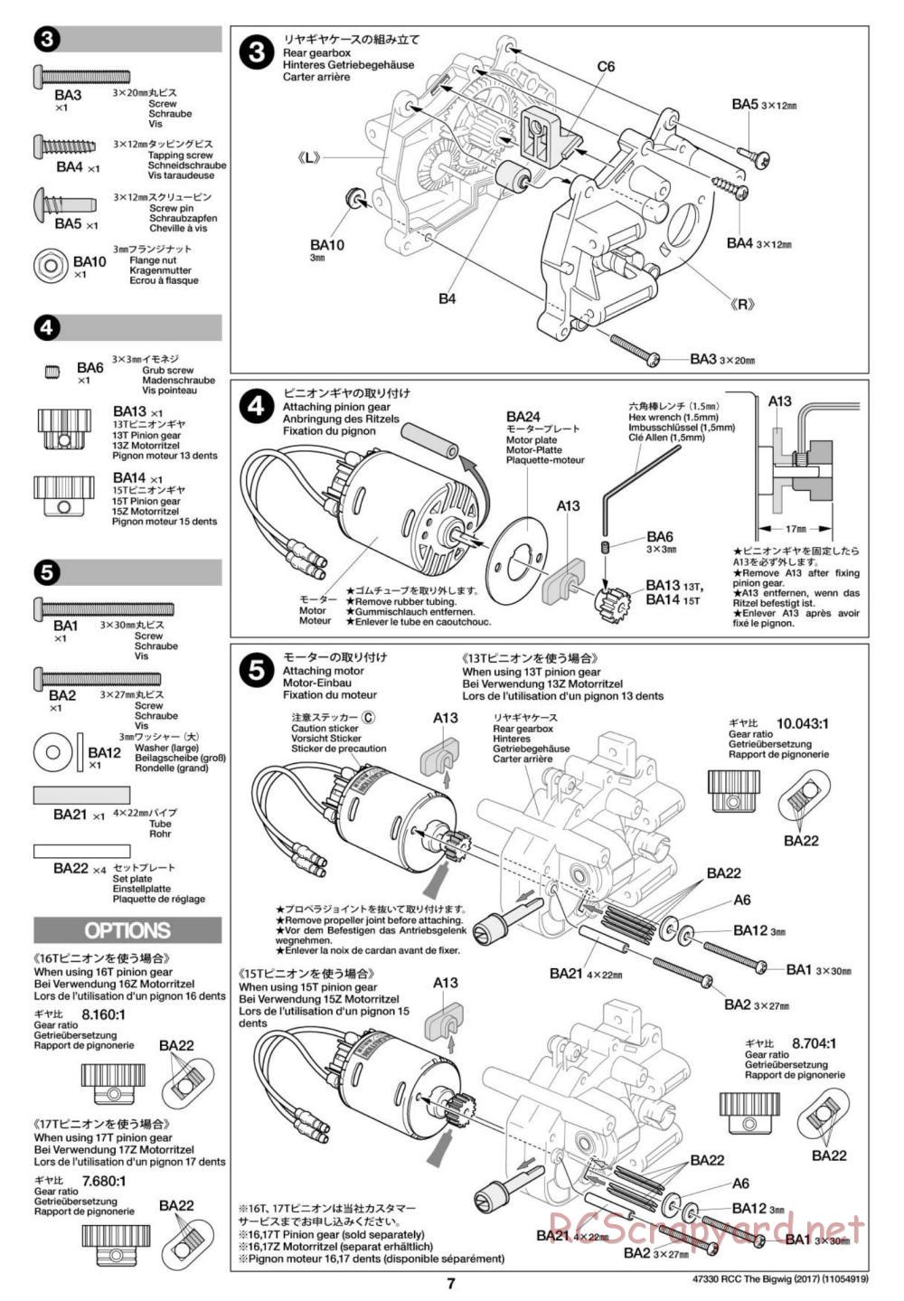 Tamiya - The Bigwig 2017 Chassis - Manual - Page 7