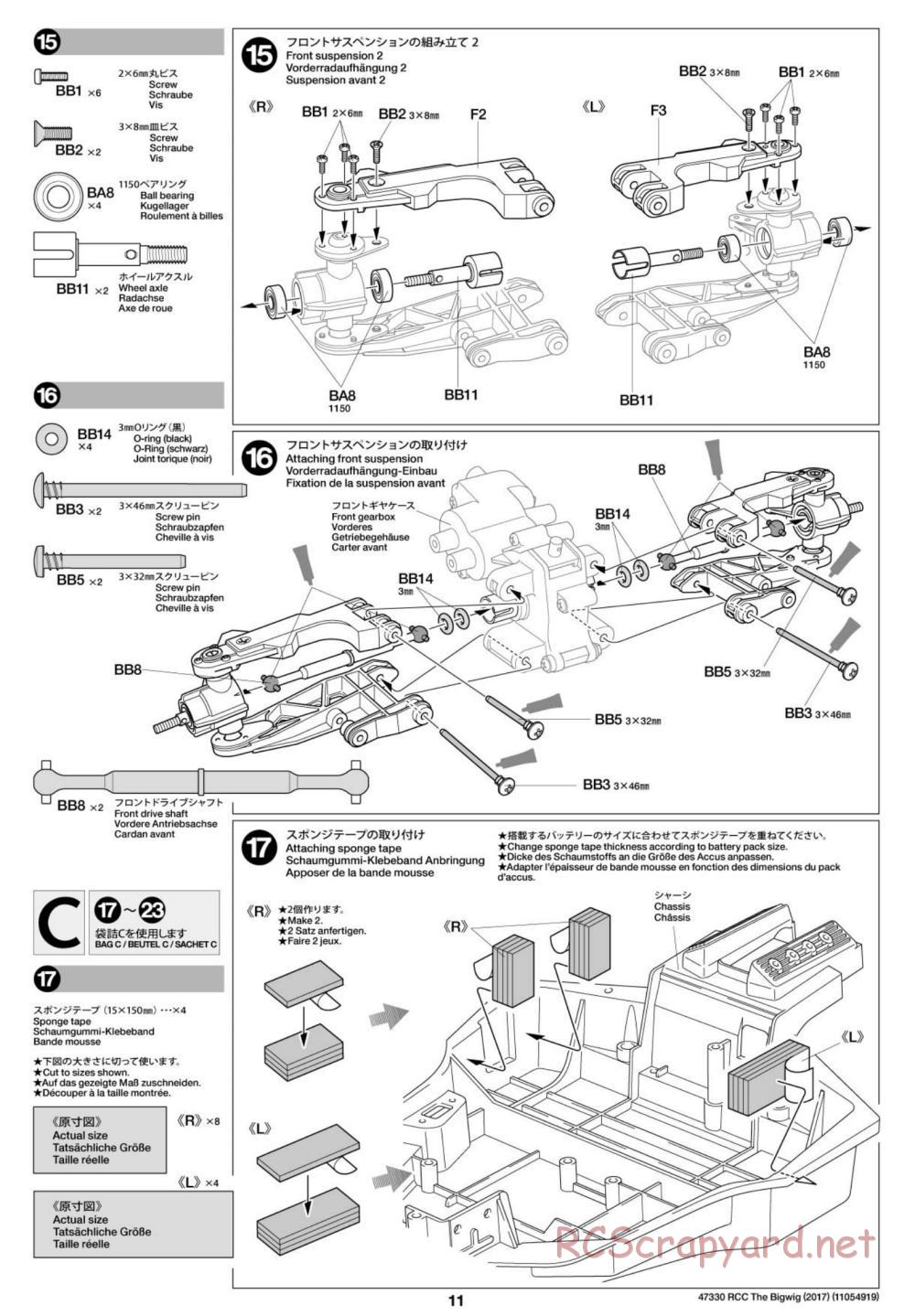 Tamiya - The Bigwig 2017 Chassis - Manual - Page 11