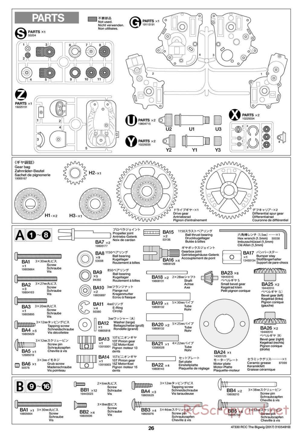 Tamiya - The Bigwig 2017 Chassis - Manual - Page 26