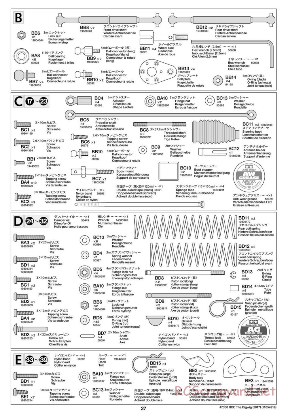 Tamiya - The Bigwig 2017 Chassis - Manual - Page 27