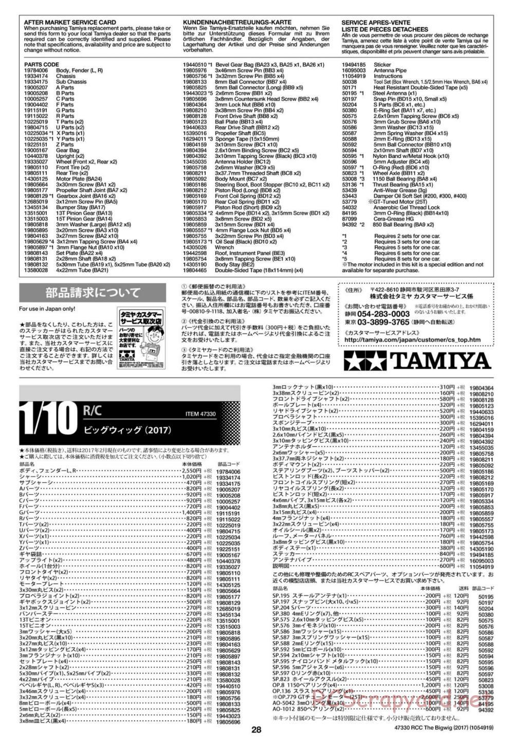 Tamiya - The Bigwig 2017 Chassis - Manual - Page 28