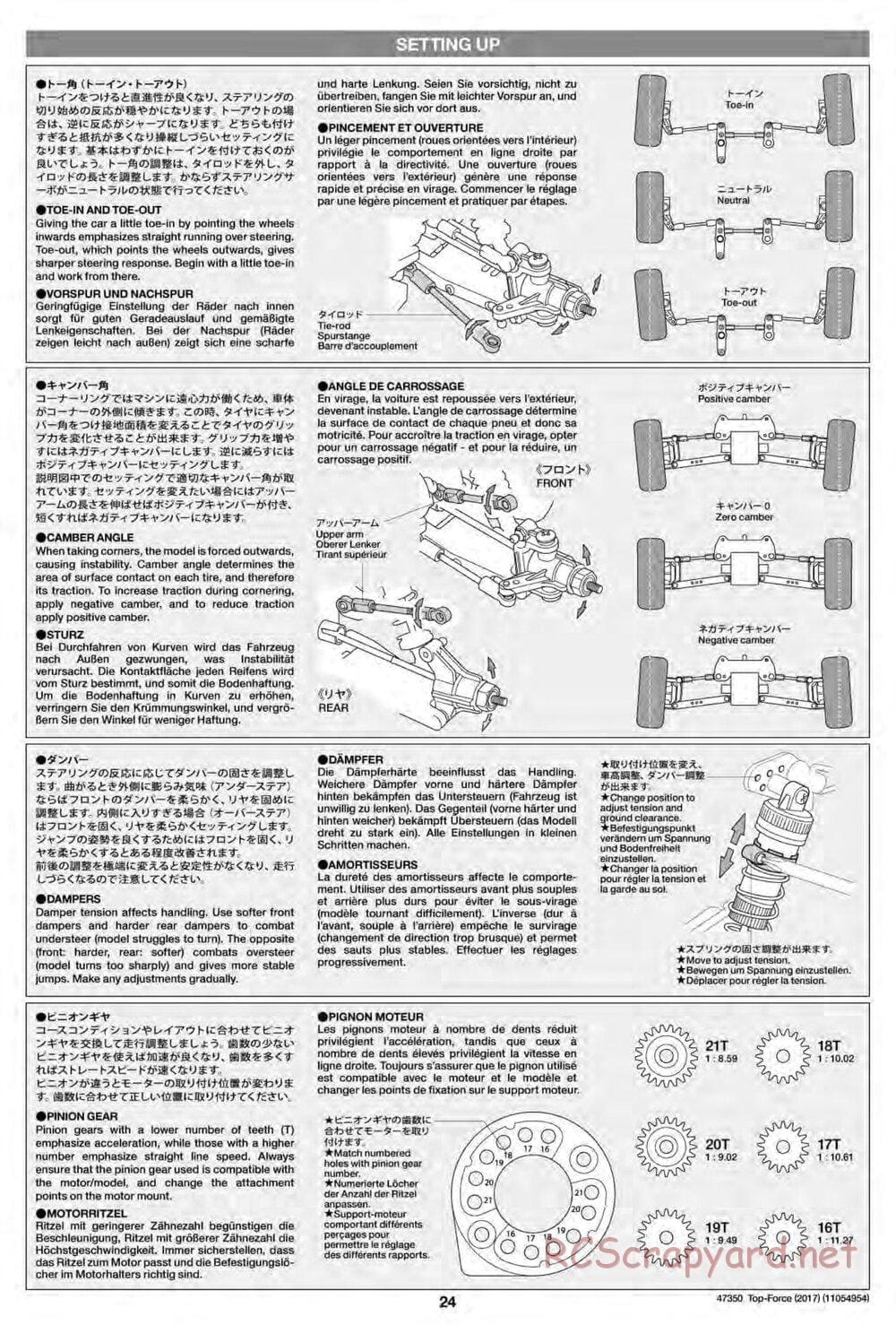 Tamiya - Top Force 2017 - DF-01 Chassis - Manual - Page 24