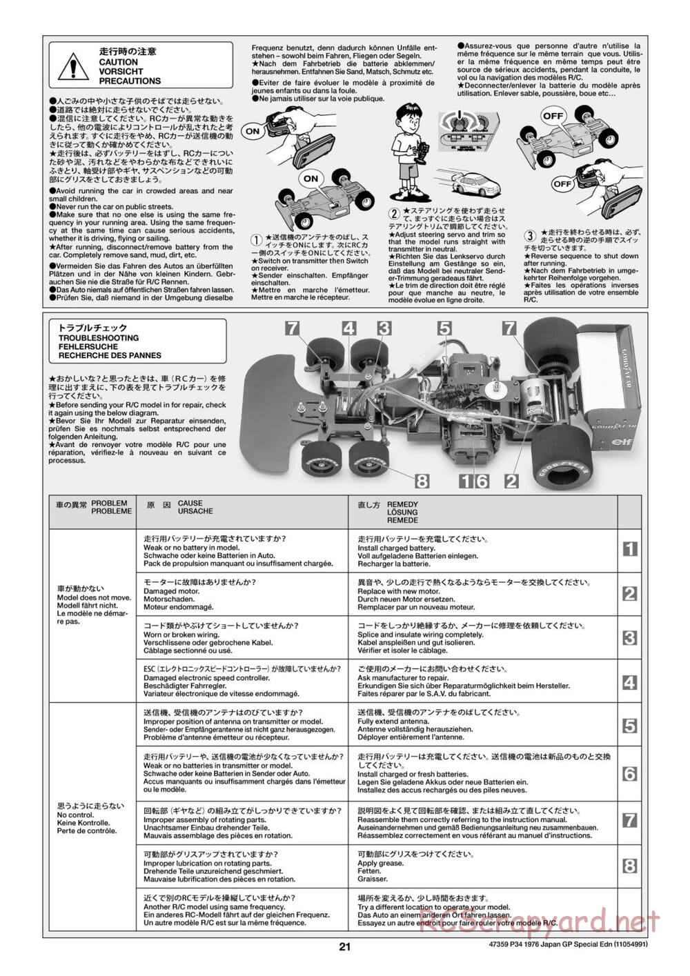 Tamiya - Tyrrell P34 1976 Japan Grand Prix Special - F103-6W Chassis - Manual - Page 21