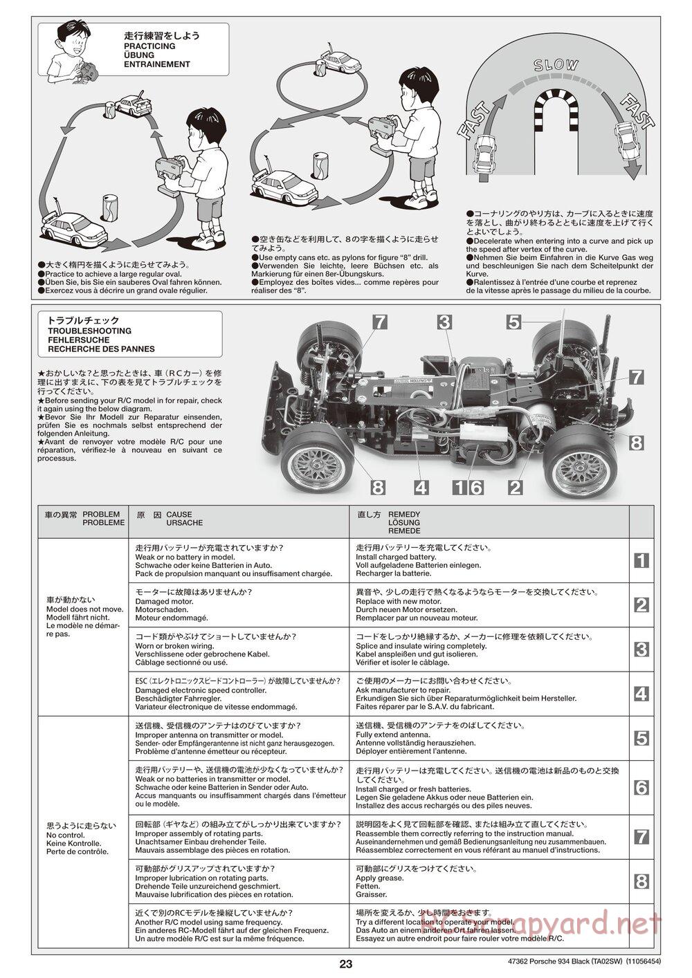 Tamiya - Porsche Turbo RSR Type 934 - Black - TA02SW Chassis - Manual - Page 23