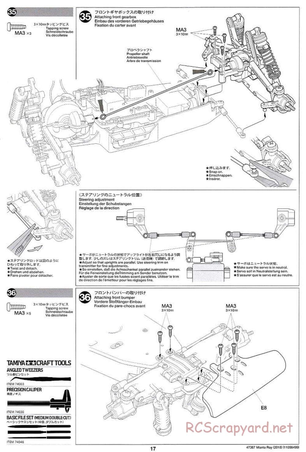 Tamiya - Manta Ray 2018 - DF-01 Chassis - Manual - Page 17
