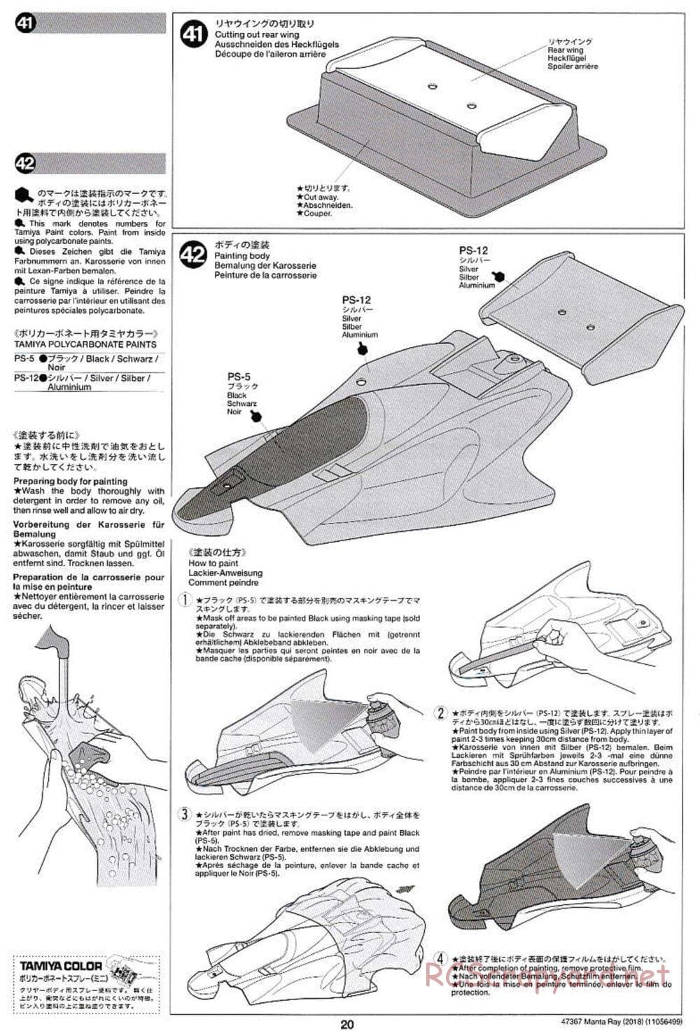 Tamiya - Manta Ray 2018 - DF-01 Chassis - Manual - Page 20