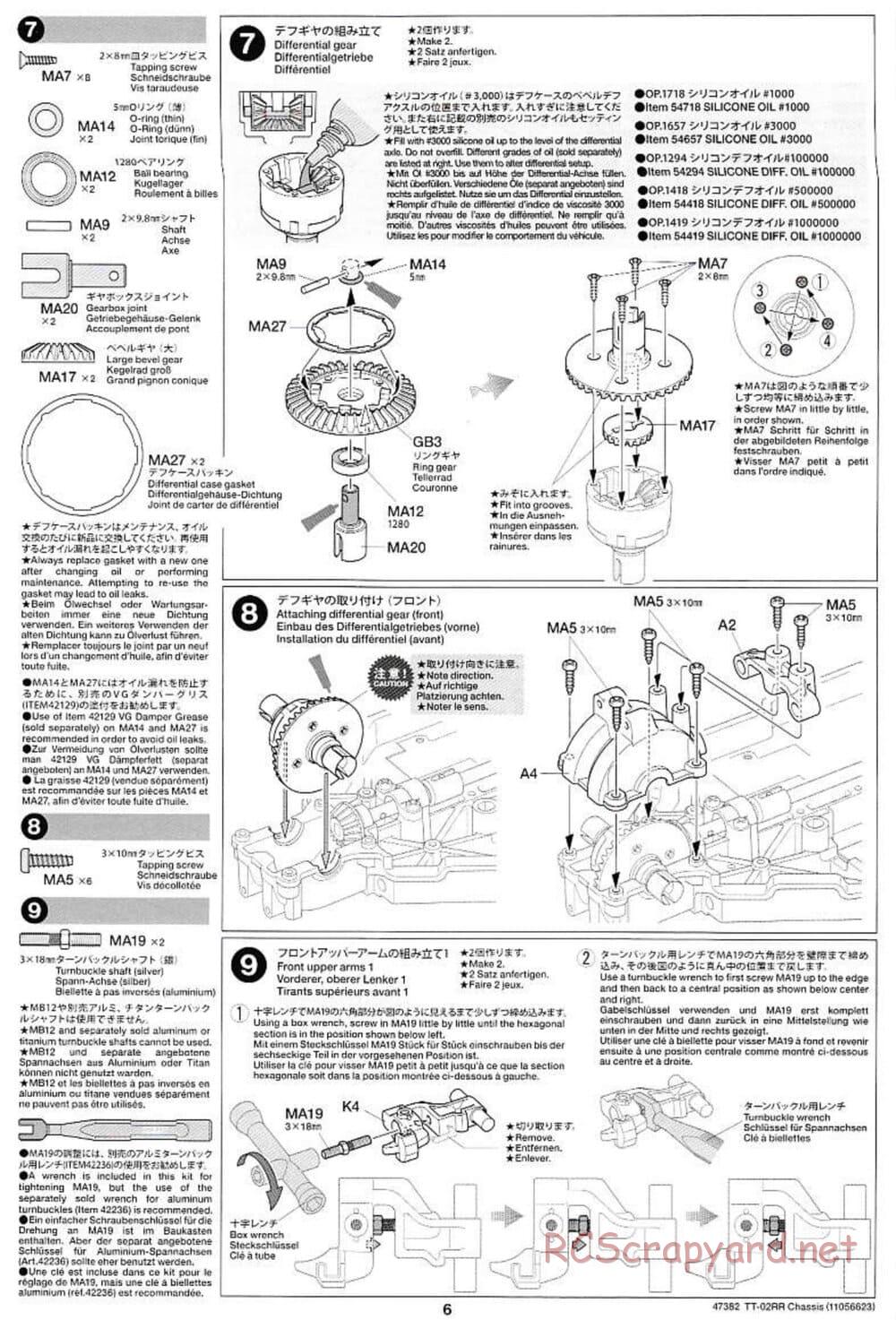 Tamiya - TT-02RR Chassis - Manual - Page 6