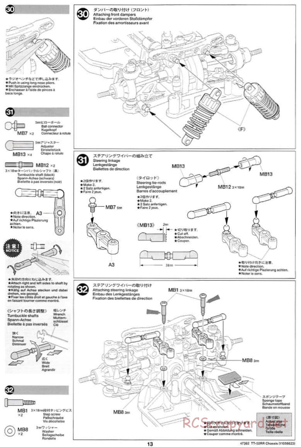Tamiya - TT-02RR Chassis - Manual - Page 13