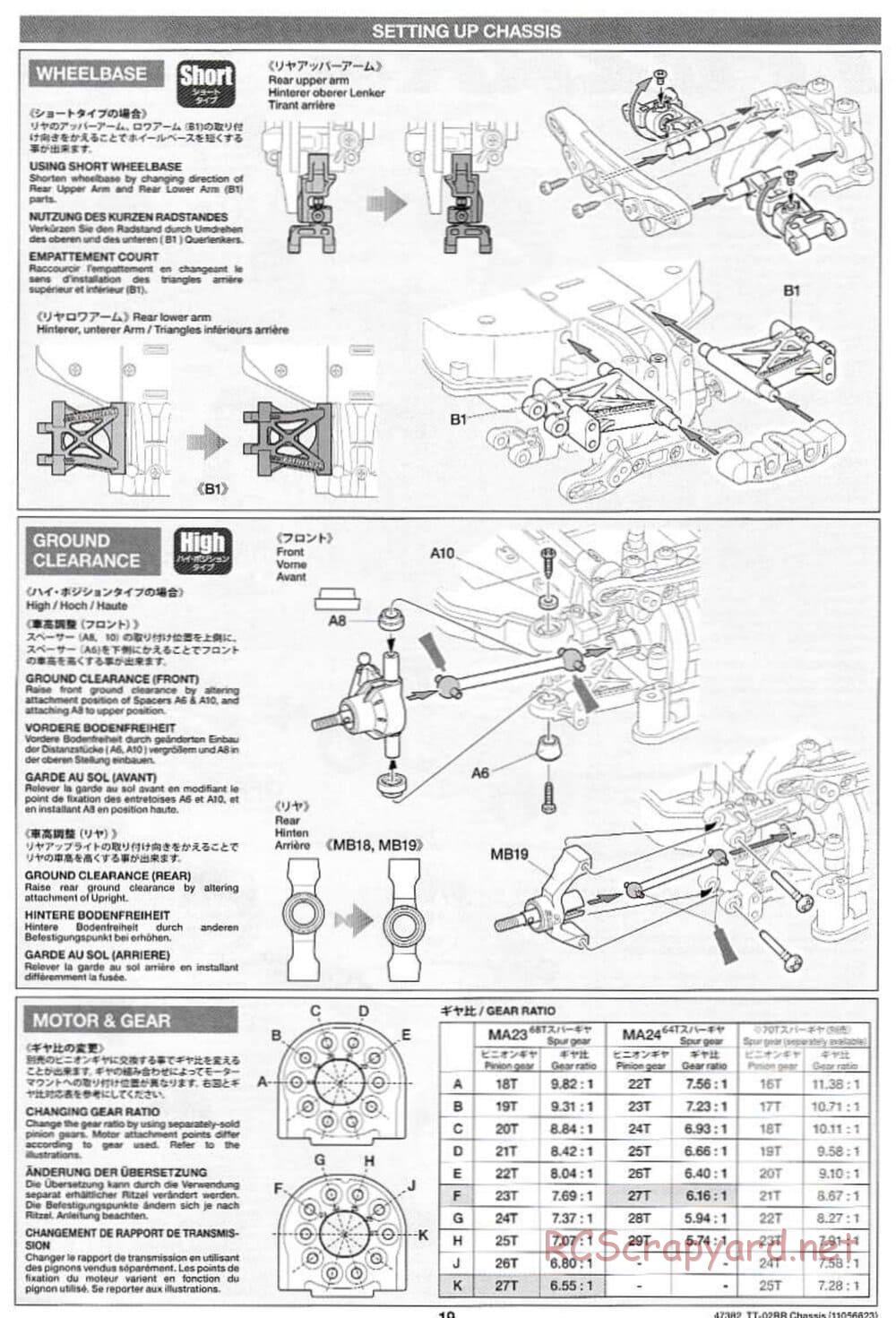 Tamiya - TT-02RR Chassis - Manual - Page 19