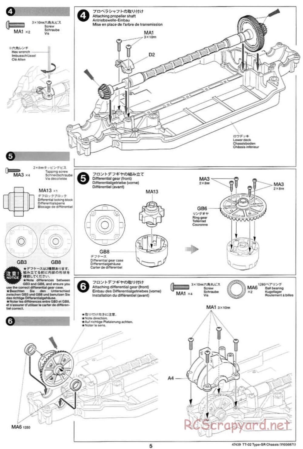 Tamiya - TT-02 Type-SR Chassis - Manual - Page 5
