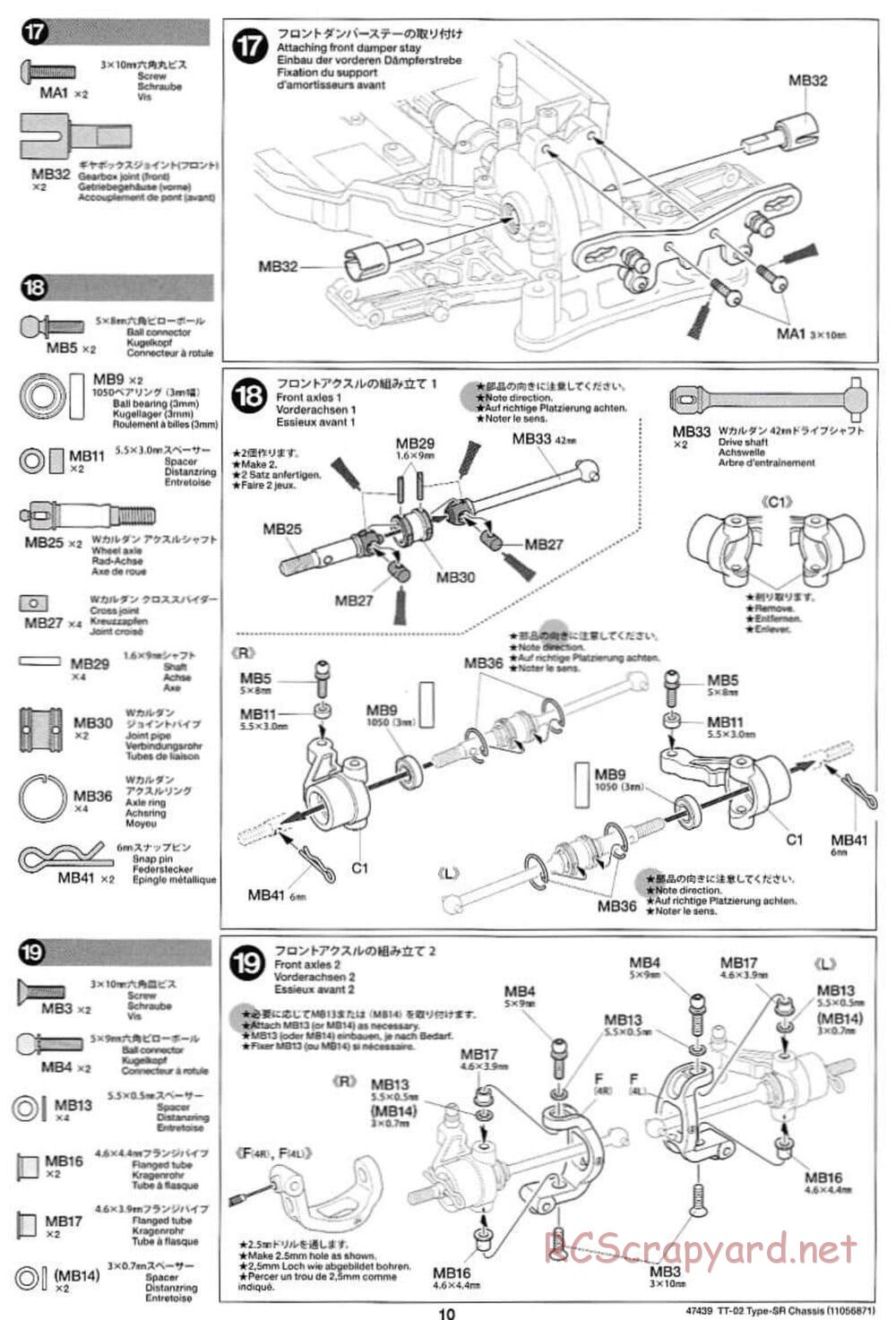 Tamiya - TT-02 Type-SR Chassis - Manual - Page 10