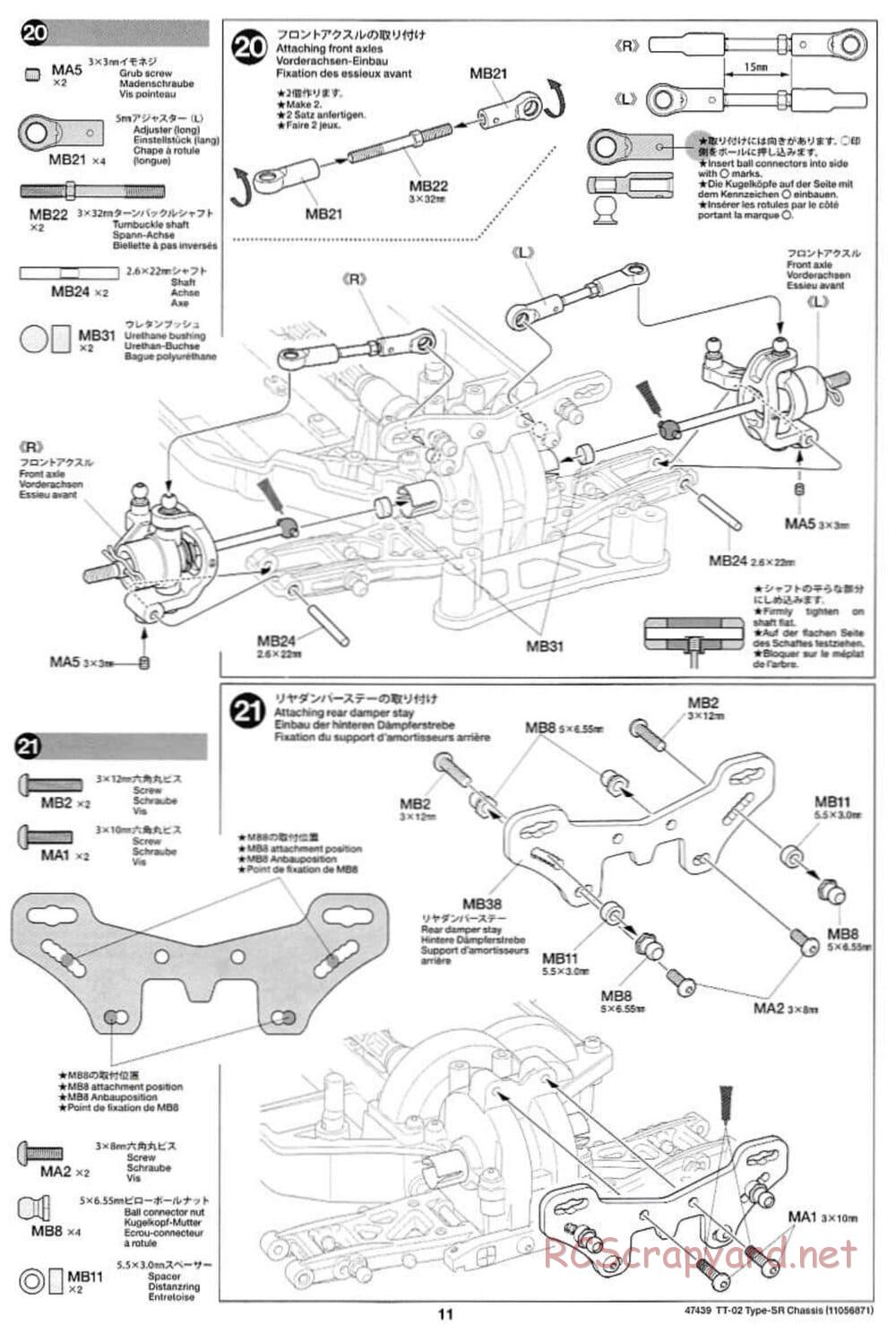 Tamiya - TT-02 Type-SR Chassis - Manual - Page 11