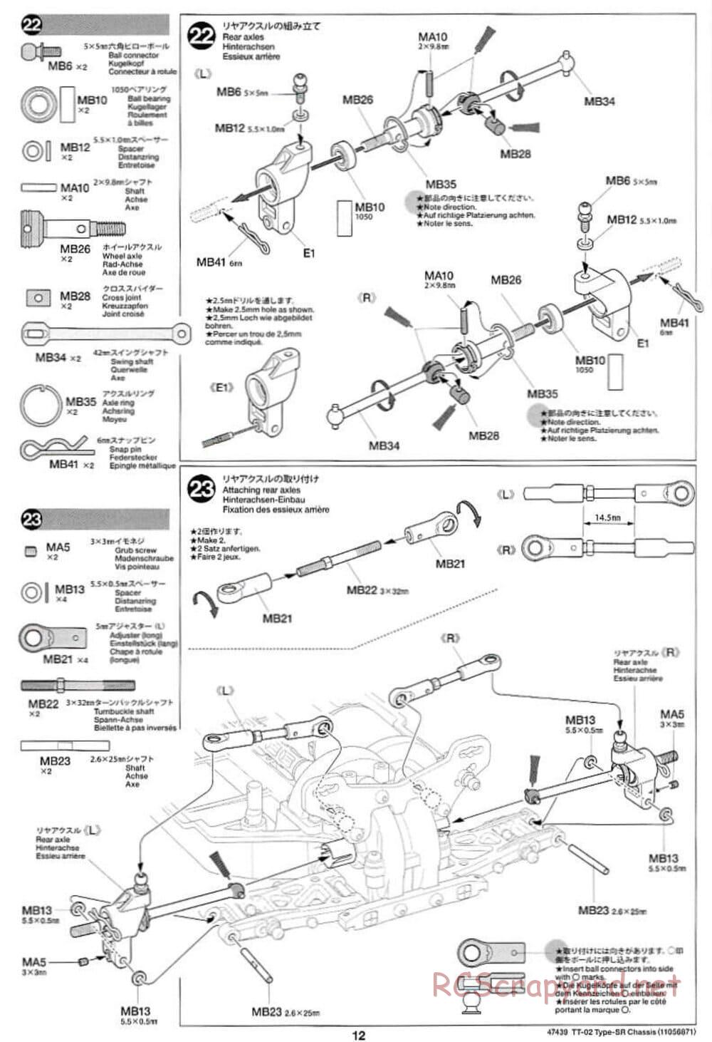 Tamiya - TT-02 Type-SR Chassis - Manual - Page 12