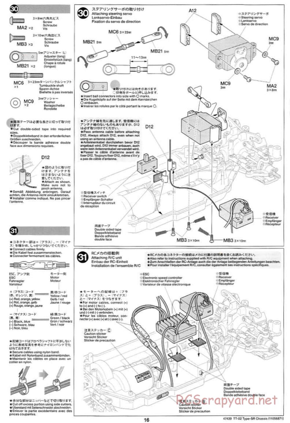 Tamiya - TT-02 Type-SR Chassis - Manual - Page 16