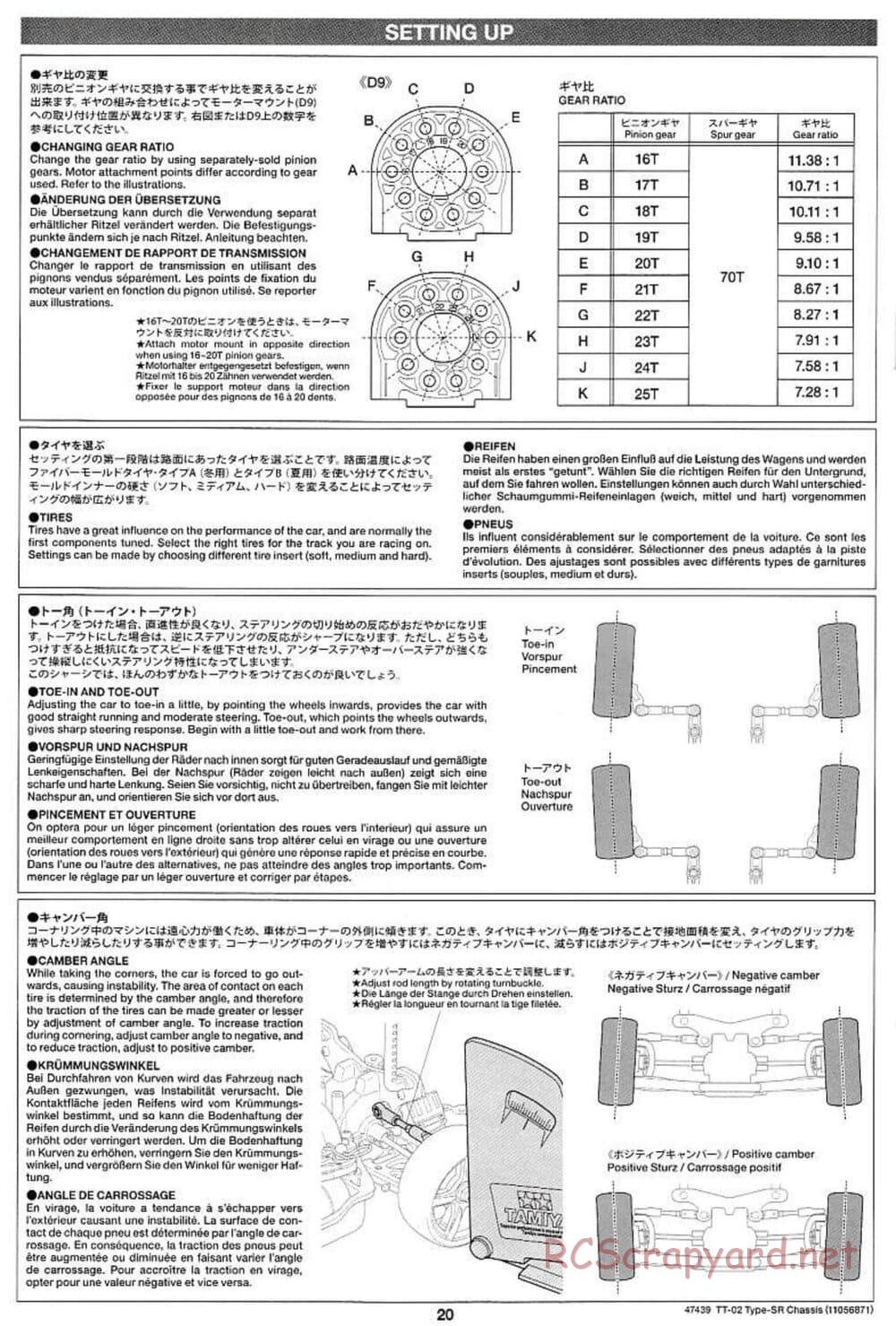 Tamiya - TT-02 Type-SR Chassis - Manual - Page 20